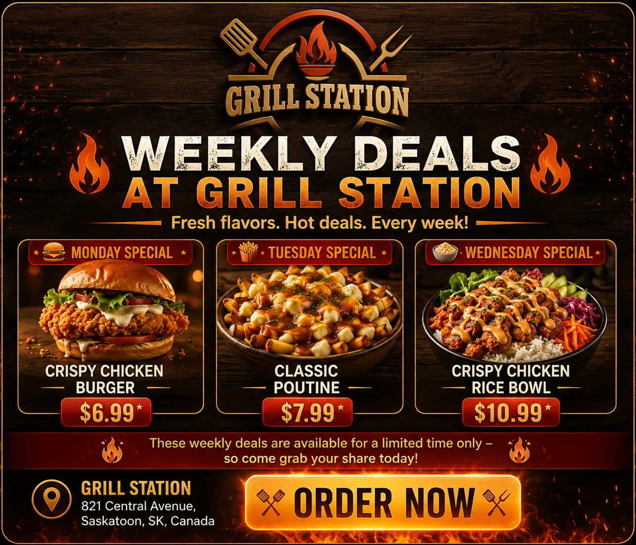 Grill Station Saskatoon Special Offer - Order Online